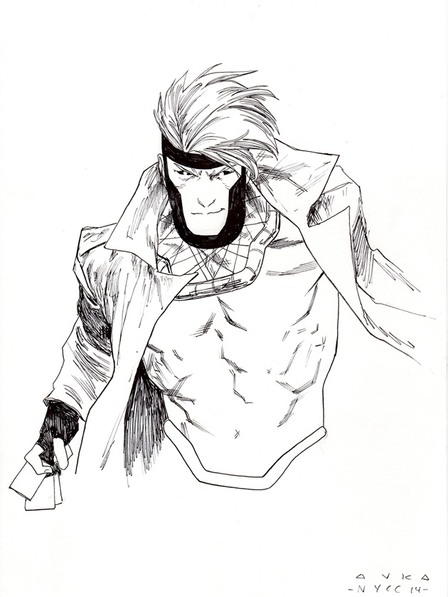 630x838 Awesome Art Picks Gambit, Poison Ivy, Magneto, And More - Marvel Comic Sketches