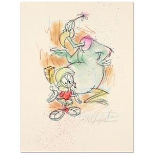 300x300 Marvin The Martian By Dick Duerrstein Original Pencil Sketch Hand - Marvin The Martian Sketch