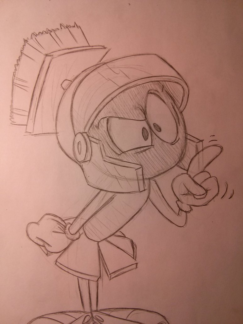 Marvin The Martian Sketch At PaintingValley.com | Explore Collection Of ...