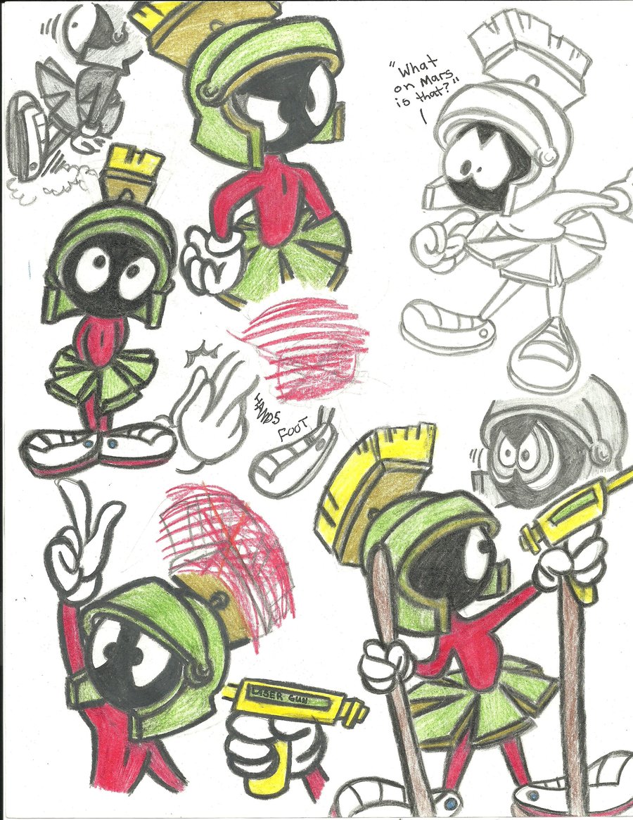 900x1165 Marvin The Martian Sketches By 8 Bit Britt - Marvin The Martian Sketch