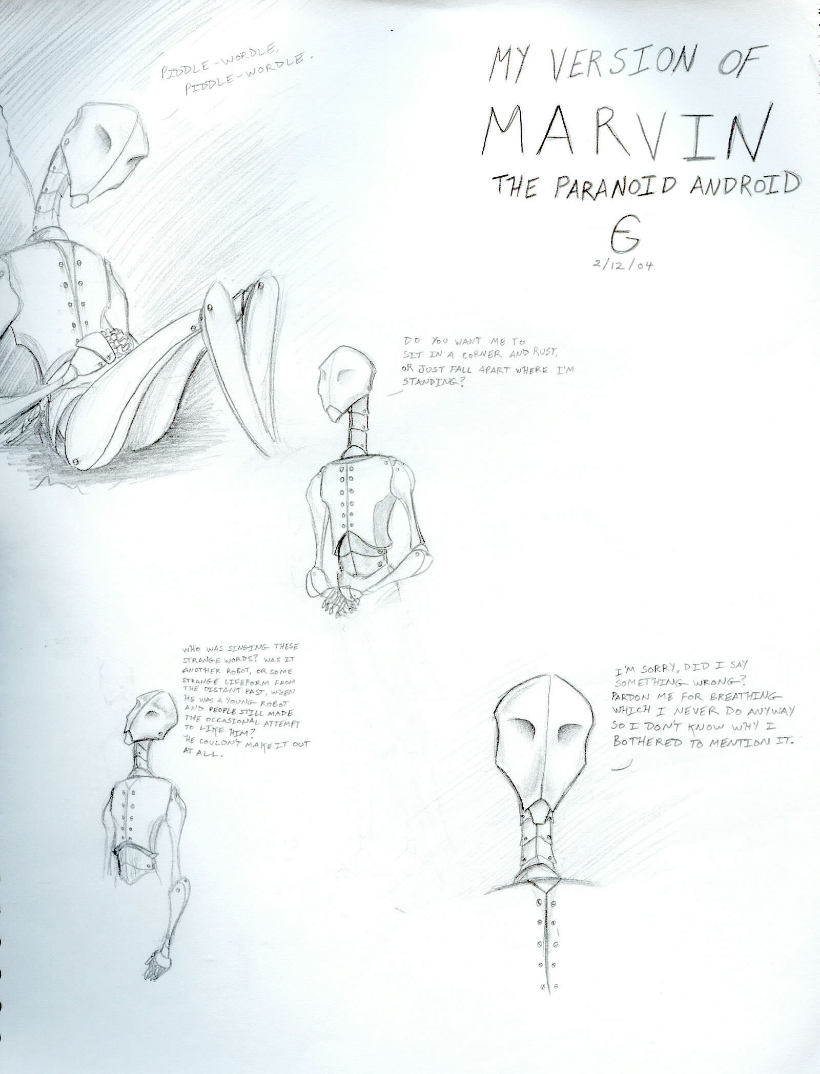 1600x2096 Marvin The Paranoid Android 1 By Artoveli - Marvins Sketch