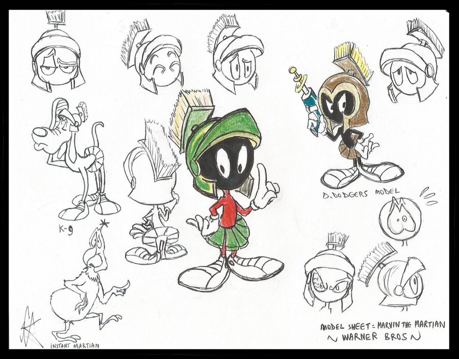 900x703 My Take On Marvin The Martian By Devilkais - Marvins Sketch