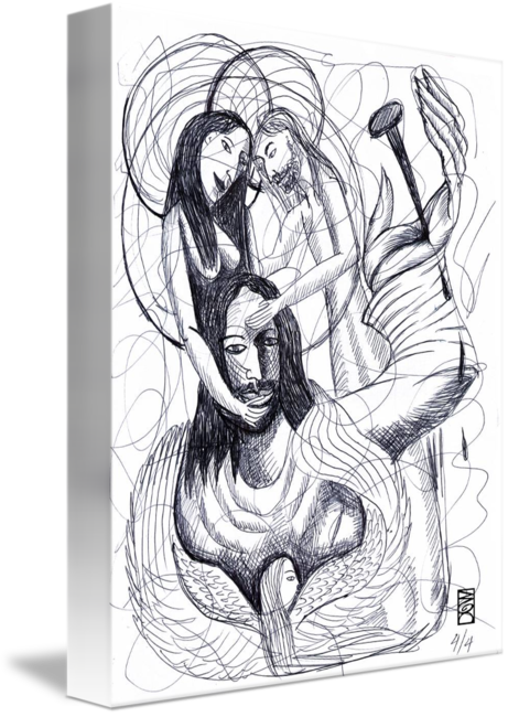 461x650 Jesus, Mary Amp Joseph By Joanna Whitney - Mary And Joseph Sketch