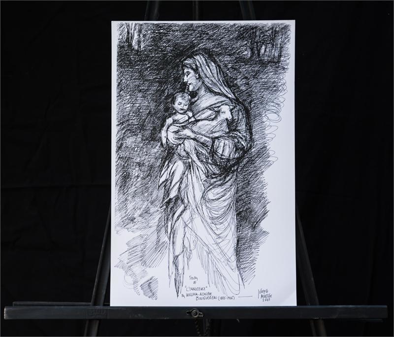 800x684 Jesus And Mary Sketch By Joseph Matose - Mary And Joseph Sketch