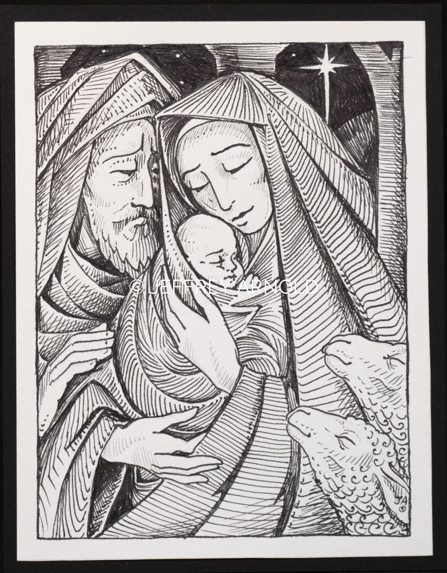 1497x1920 Mary And Joseph 1 Pen And Ink Illustration - Mary And Joseph Sketch