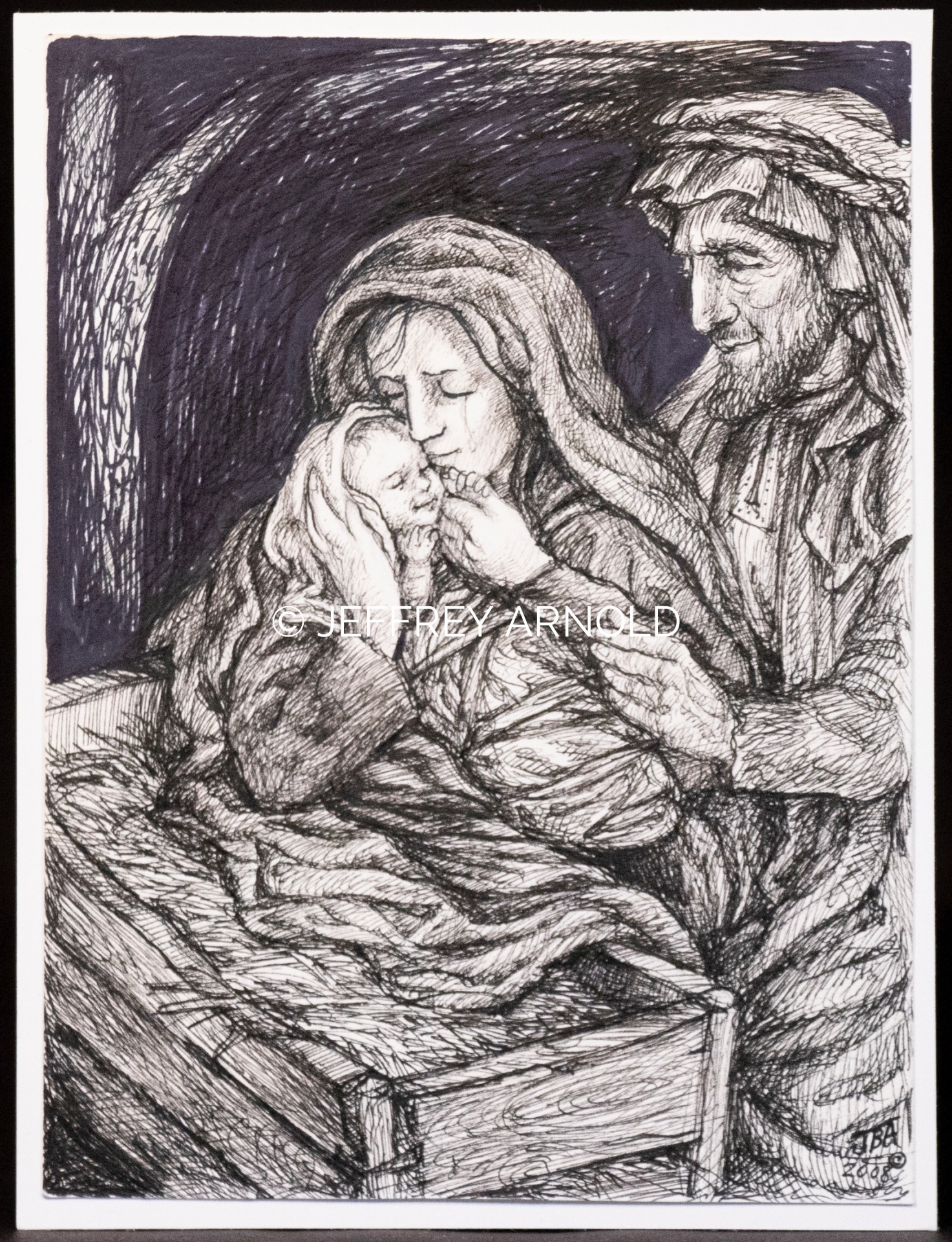 1473x1920 Mary And Joseph 2 Pen And Ink Illustration - Mary And Joseph Sketch