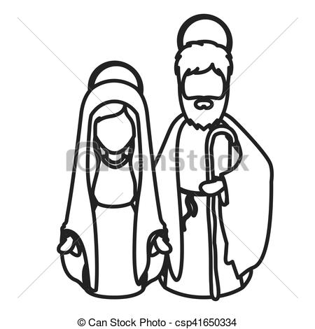 450x470 Mary And Joseph Cartoon Of Holy Night Design. Mary And... Vectors - Mary And Joseph Sketch