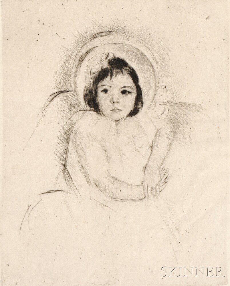 804x1000 Mary Cassatt (American, 1844 1926) Margot Wearing A Bonnet (No. 5 - Mary Cassatt Sketches