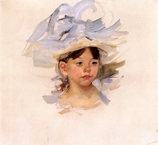 640x586 Unframed Canvas Prints Sketch Of Ellen Mary Cassatt In A Big Blue - Mary Cassatt Sketches