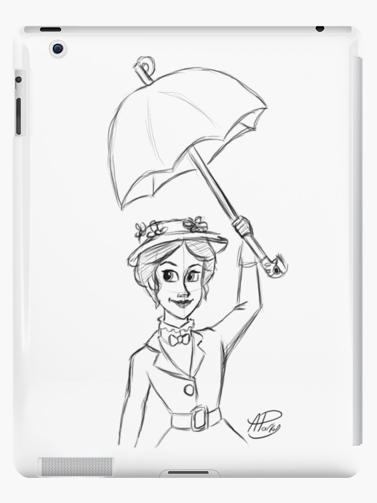 750x1000 Mary Poppins Sketch Ipad Cases Amp Skins By Apparky Redbubble - Mary Poppins Sketch
