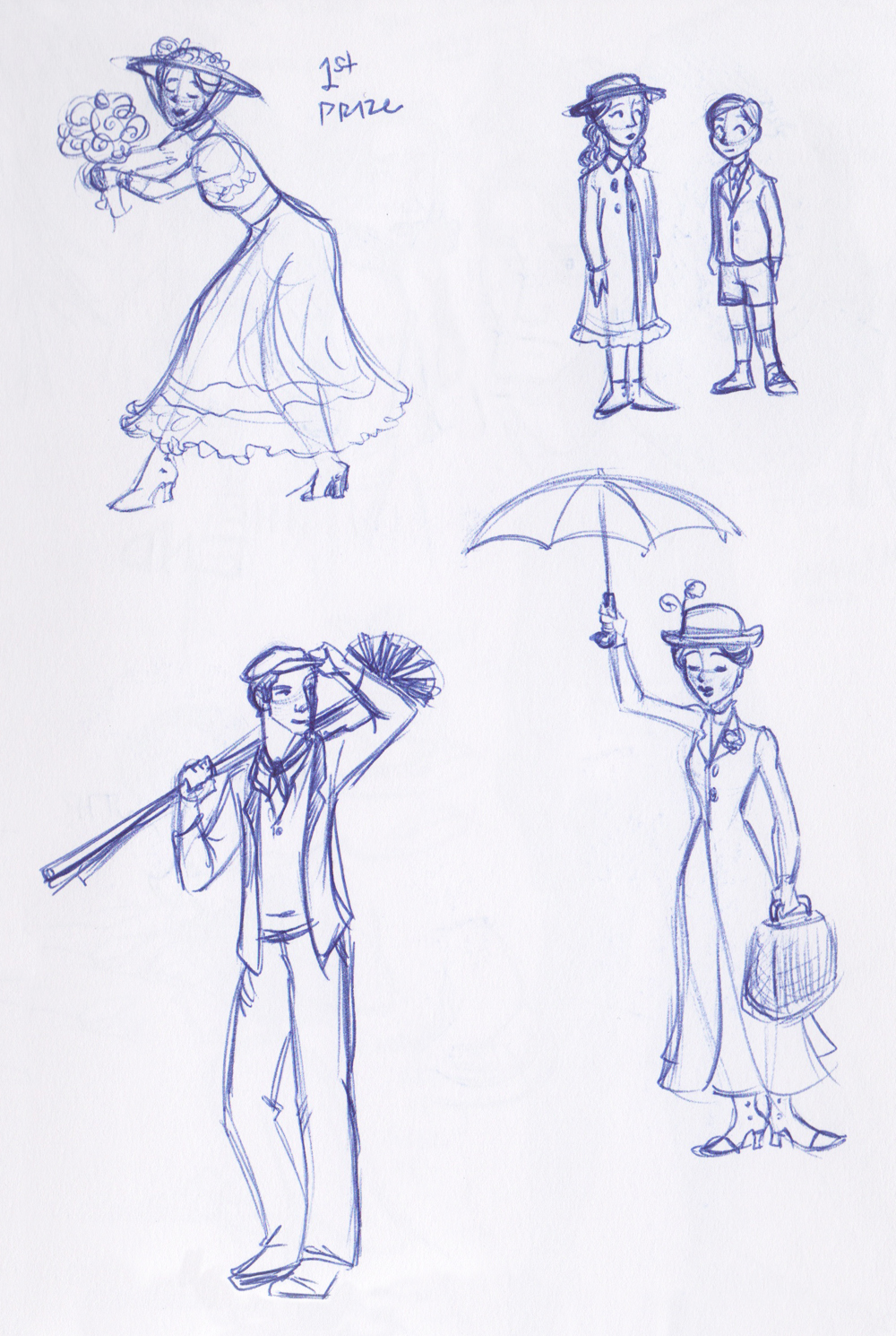1000x1490 Mary Poppins Sketchbook Montage By Kuabci - Mary Poppins Sketch