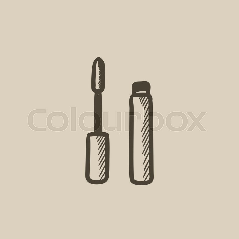 800x800 Mascara Vector Sketch Icon Isolated On Background. Hand Drawn - Mascara Sketch