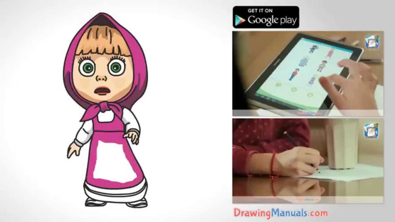 1280x720 How To Draw Masha From Masha And The Bear - Masha And The Bear Sketch
