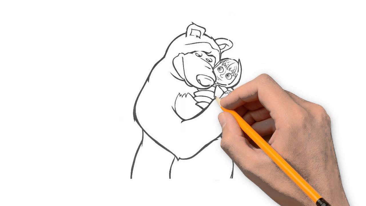 1280x720 Masha And The Bear Nature Pencil To Draw Step By Step - Masha And The Bear Sketch