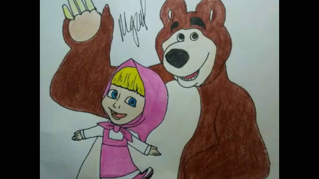 1280x720 How To Draw Masha And The Bear - Masha And The Bear Sketch