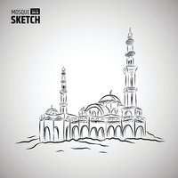 200x200 Mosque Sketch Illustration Stock Vectors - Masjid Sketch