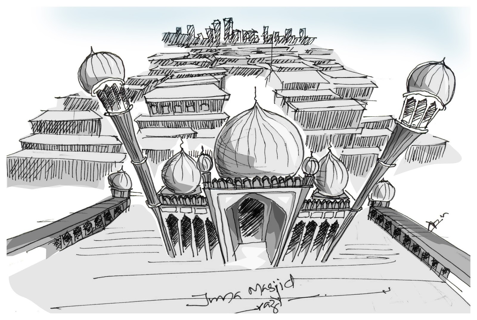 Джума мечеть рисунок