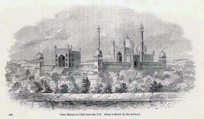 679x397 The Jami Masjid In Delhi Based On The Sketch By James Fergusson - Masjid Sketch