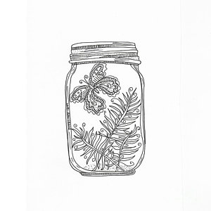 300x300 Mason Jar Drawings Fine Art America - Mason Jar Sketch