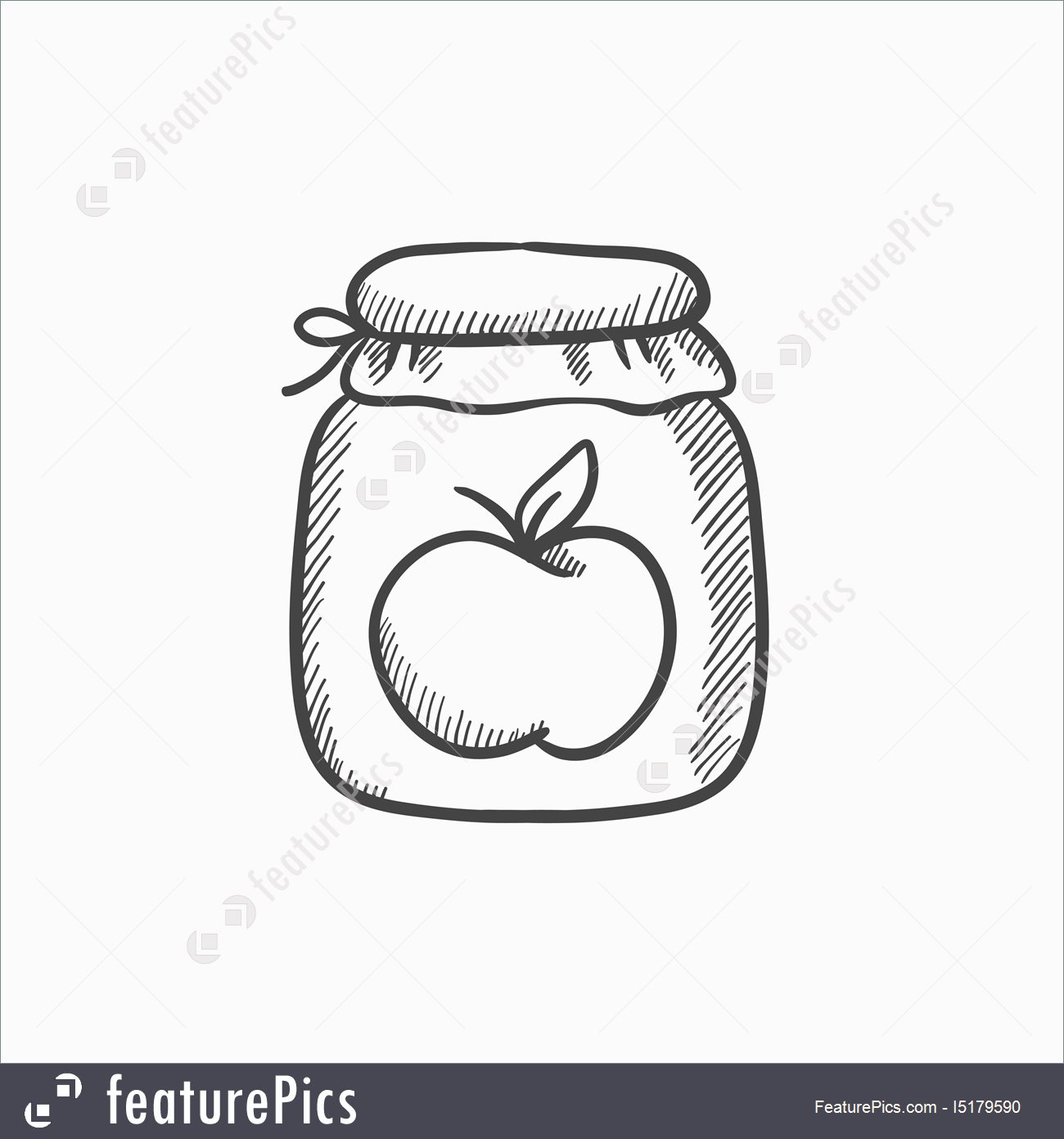 1300x1392 Apple Jam Jar Sketch Icon. Illustration - Mason Jar Sketch