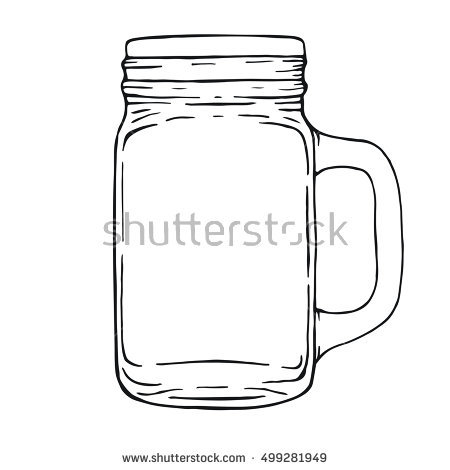 450x470 Drawn Jar Sketch - Mason Jar Sketch
