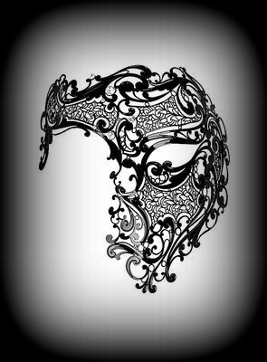 295x400 Deluxe Phantom Black - Masquerade Mask Sketch