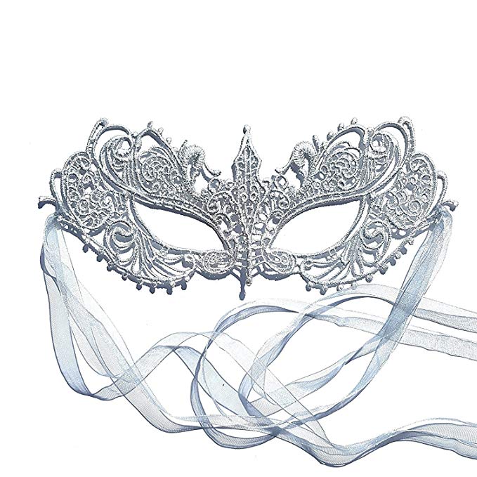 679x679 Stunning Silver Gray Grey All Lace Goddess Masquerade Mask Amazon - Masquerade Mask Sketch