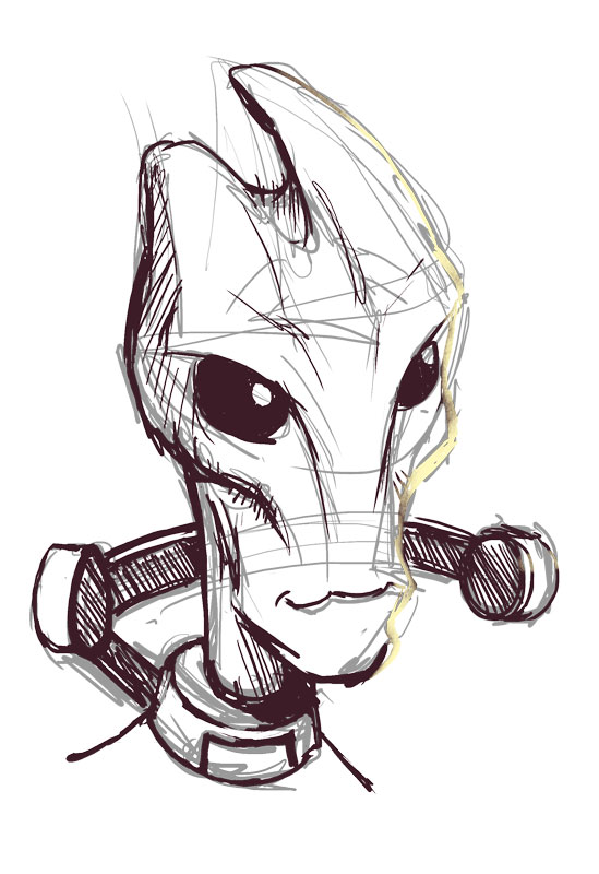 549x800 Mordin Solus From Mass Effect Sketch K Michael Russell - Mass Effect Sketch