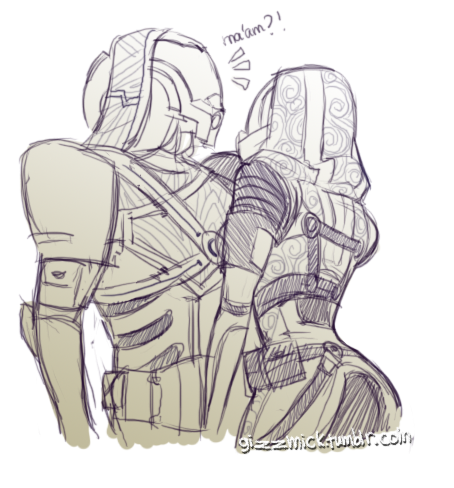454x488 Tali And Kal Mass Effect Know Your Meme - Mass Effect Sketch