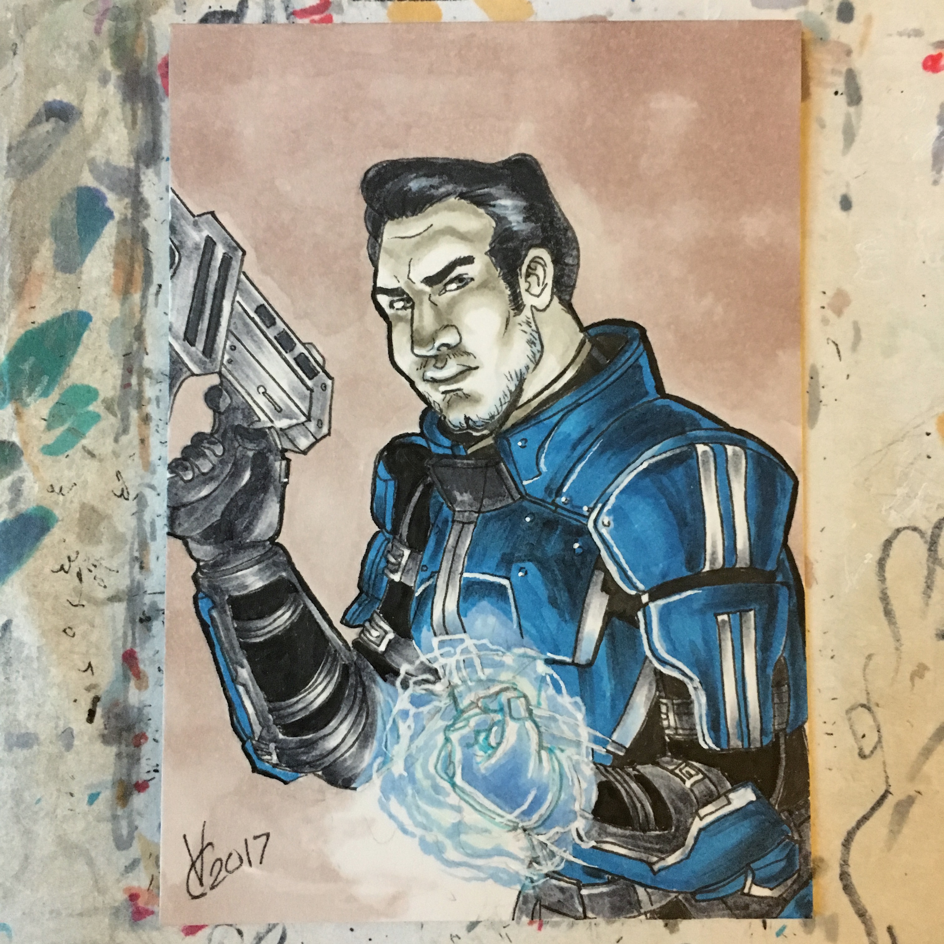 3024x3024 Vanessasketch Mass Effect Personal Sketch Card Kaidan Alenko - Mass Effect Sketch