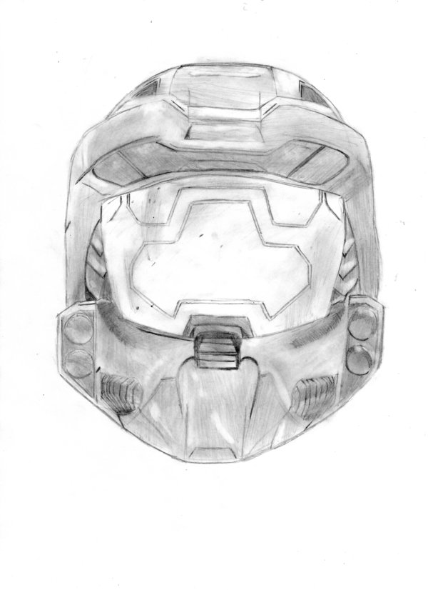 Master Chief Helmet Sketch at PaintingValley.com | Explore collection ...