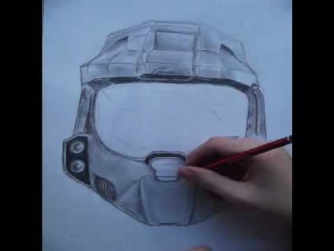 480x360 Master Chief Helmet Drawing Timelapse - Master Chief Helmet Sketch