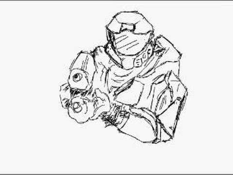 480x360 Master Chief Sketch - Master Chief Helmet Sketch