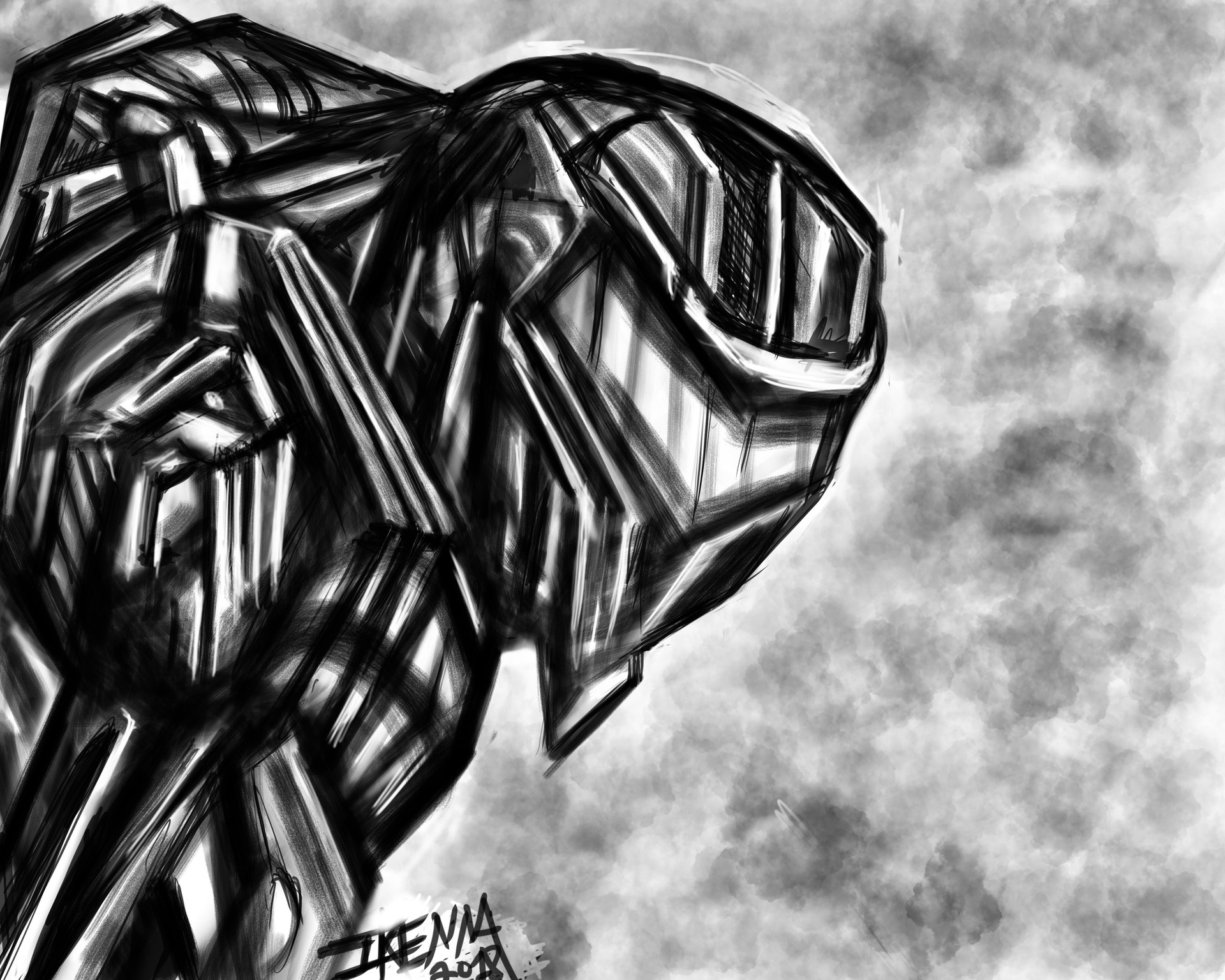 1920x1536 Ikenna Onu - Master Chief Sketch