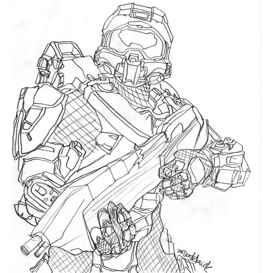 Master Chief Sketch at PaintingValley.com | Explore collection of ...