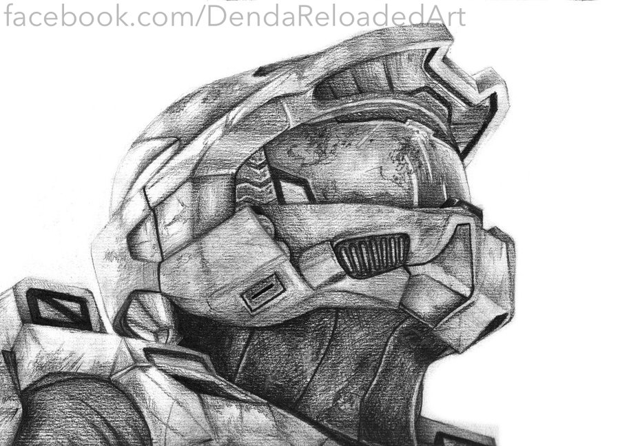 900x647 Master Chief By Dendareloaded - Master Chief Sketch