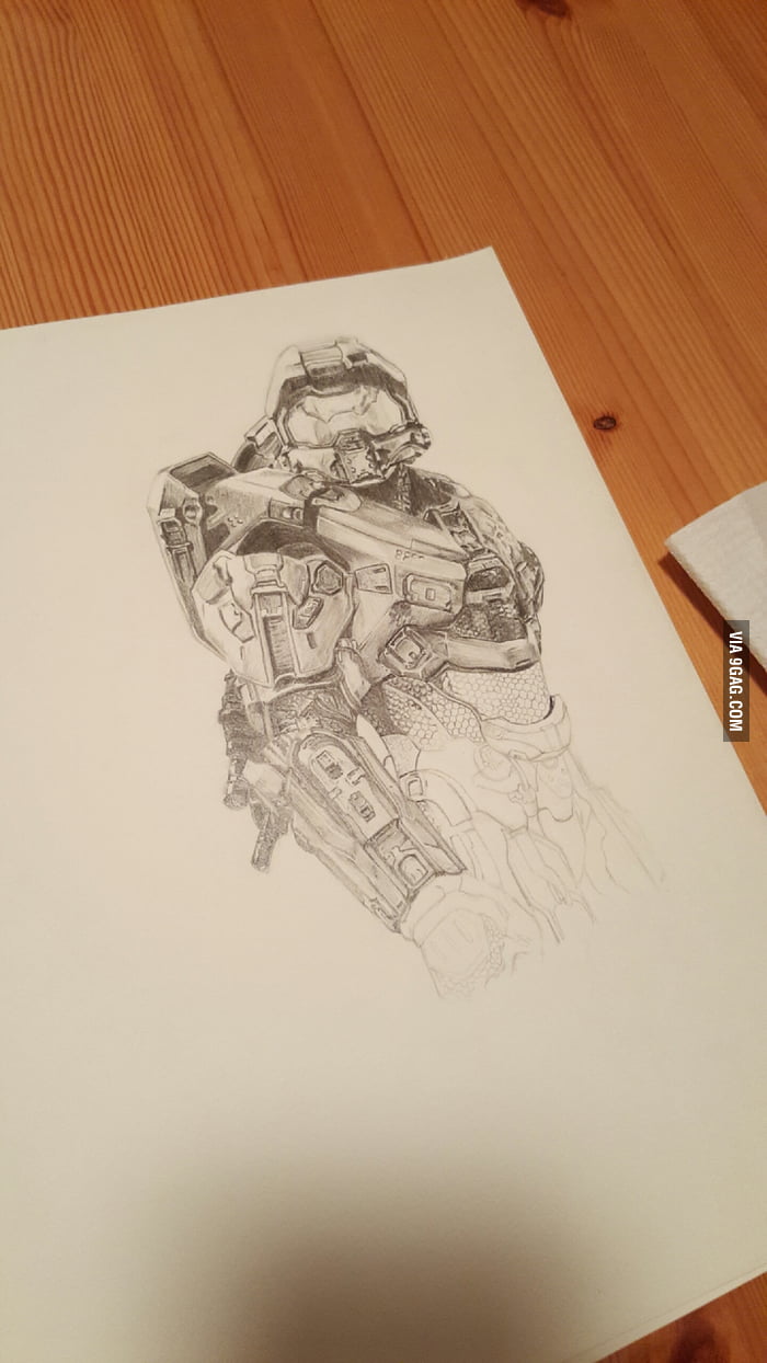 700x1244 Master Chief Pencil Sketch! - Master Chief Sketch