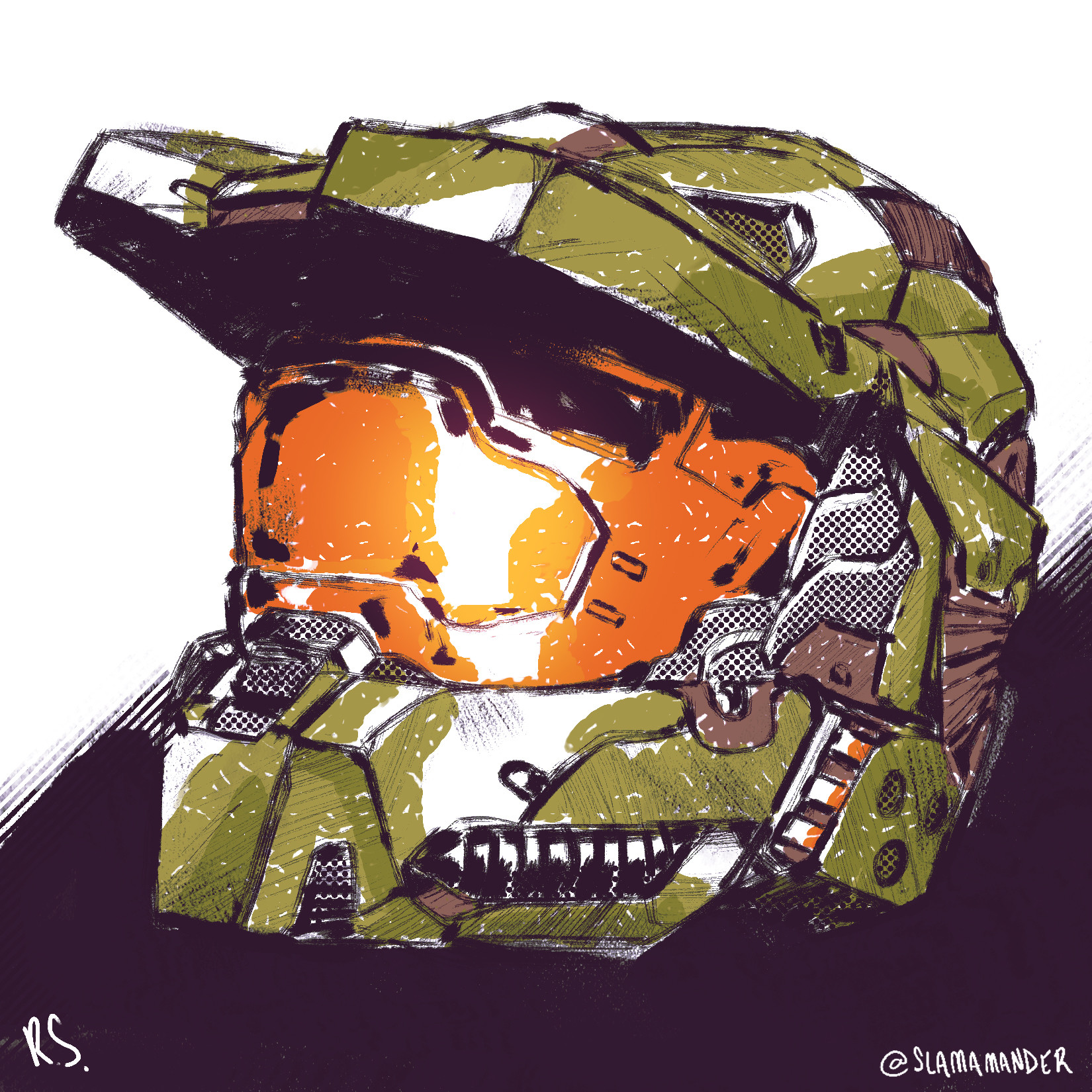 1650x1650 Rudy Slama - Master Chief Sketch