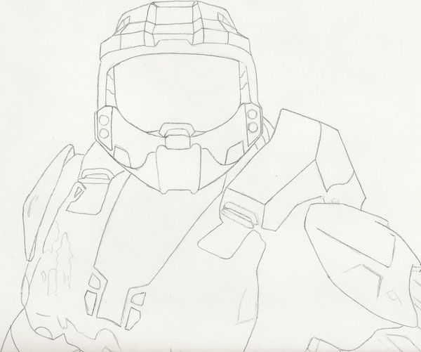 600x501 Master Chief Sketch - Master Chief Sketch