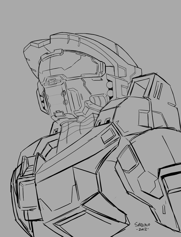 Master Chief Sketch At Paintingvalleycom Explore