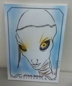 252x300 Topps Star Wars Masterwork Sketch Card 11 Alex Iniguez Of Aurra - Masterwork Sketch