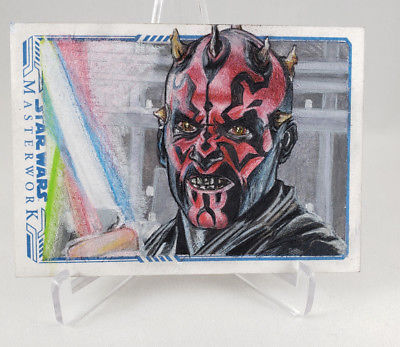 400x347 2017 Topps Star Wars Masterwork Sketch Card 11 Darth Maul - Masterwork Sketch