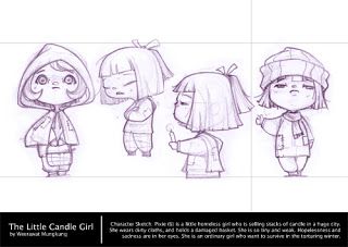 320x227 The Little Match Girl (The Little Candle Girl) - Match Sketch