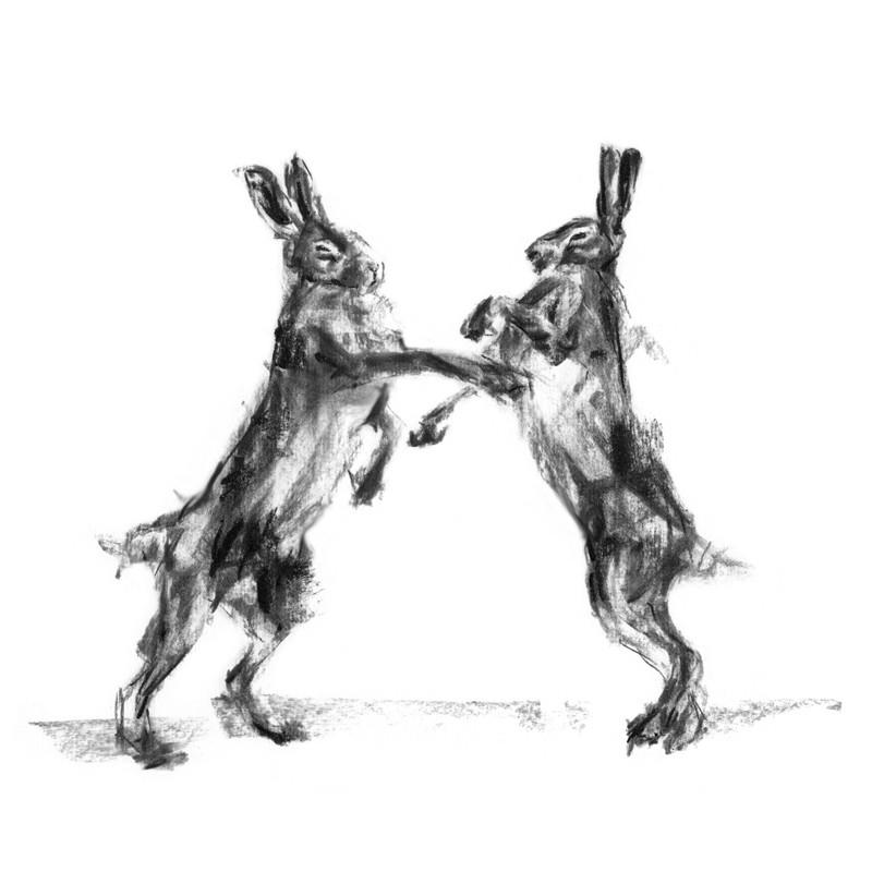 800x800 The Match Hares Sketch Print - Match Sketch