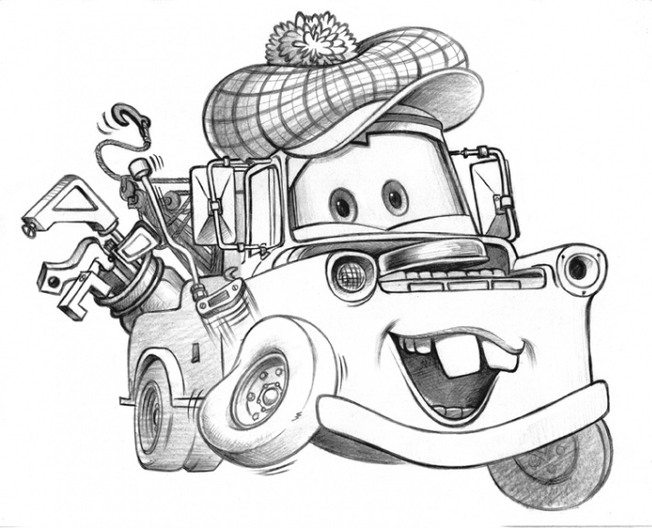 715x579 A Sketch Of Mater As A Golfer, Whoever Did That Sketch Did A - Mater Sketch