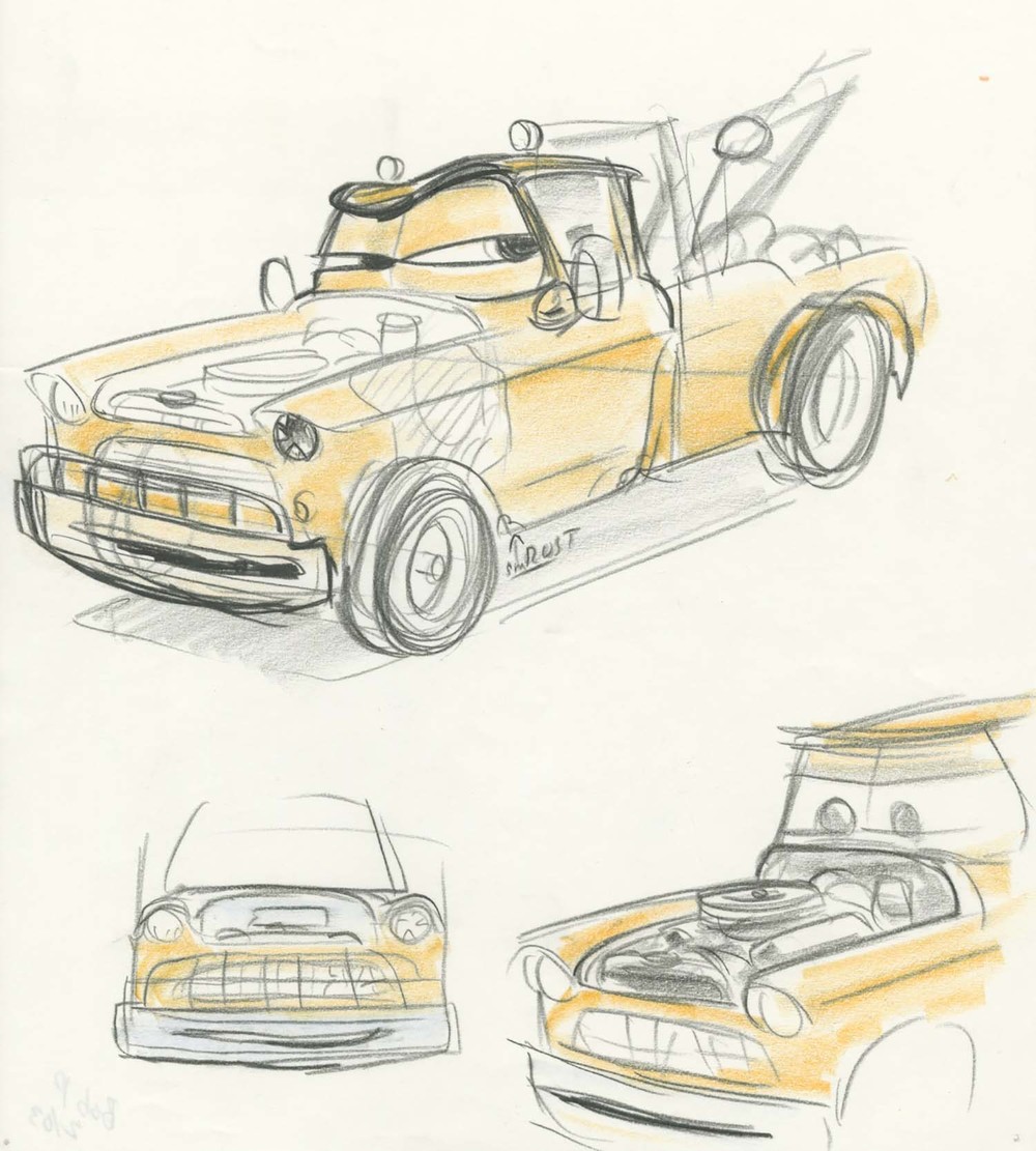 1000x1111 Pixar Animation Studios - Mater Sketch