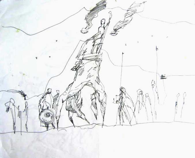 677x549 The Official Clive Barker Website - Mater Sketch