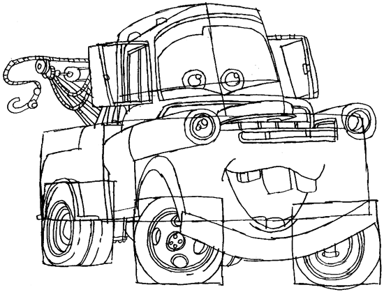 550x419 How To Draw Tow Mater From Disney Cars Movie - Mater Sketch