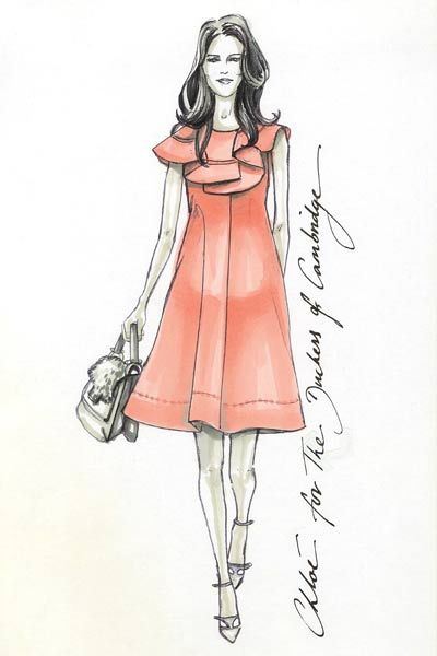 400x600 Pregnant Kate Middleton Top Designers Including Karl Lagerfeld - Maternity Sketch