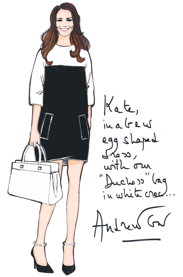 600x907 Designers Sketch Out Maternity Outfits For Kate Middleton 12 - Maternity Sketch